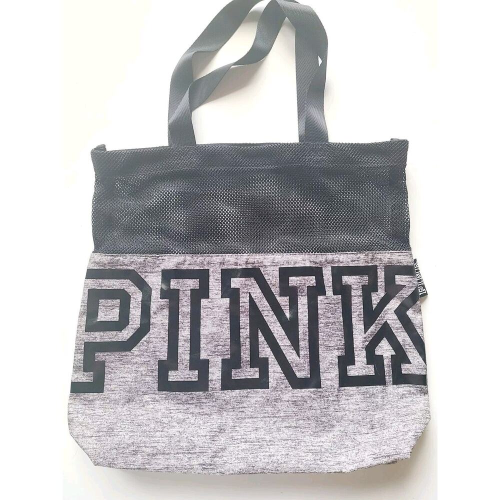 Victoria's‎ Secret PINK Bag With Straps Tote Shower Gym Workout Athletic Black